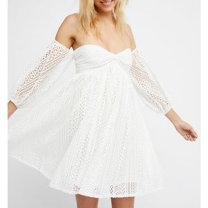 Free People White Mini Dress NWT